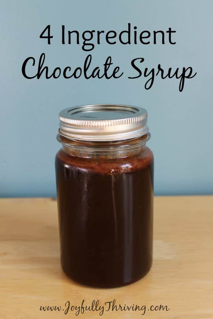 Easy Chocolate Syrup Recipe - Only 4 ingredients and so delicious! I love this homemade chocolate syrup recipe.