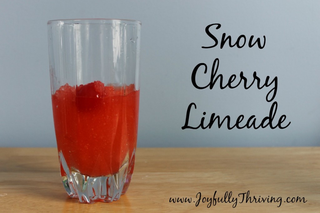 Snow Cherry Limeade - A perfect snow day recipe for a copycat Sonic drink.