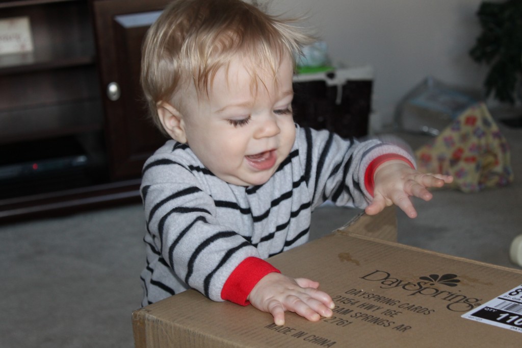 Nathan Playing with a Box
