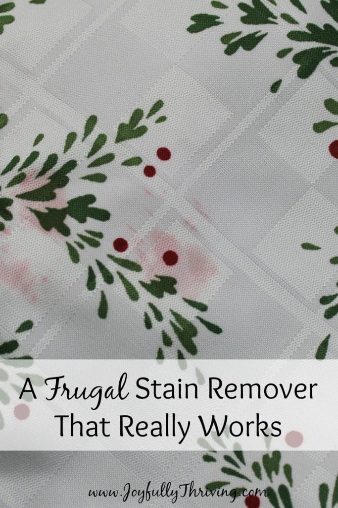 A Frugal Stain Remover that Really Works! I have tried everything but can't believe this works on the toughest of stains! I'm not buying any of the expensive sprays again.