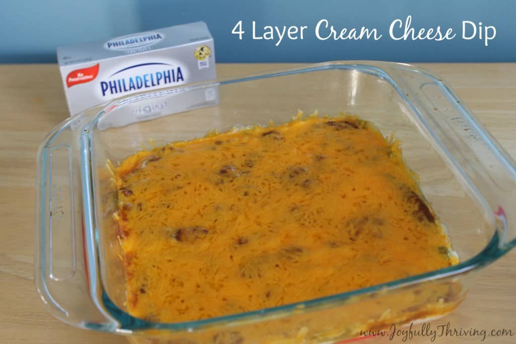 4 Layer Cream Cheese Dip - A quick and delicious appetizer, especially for parties!