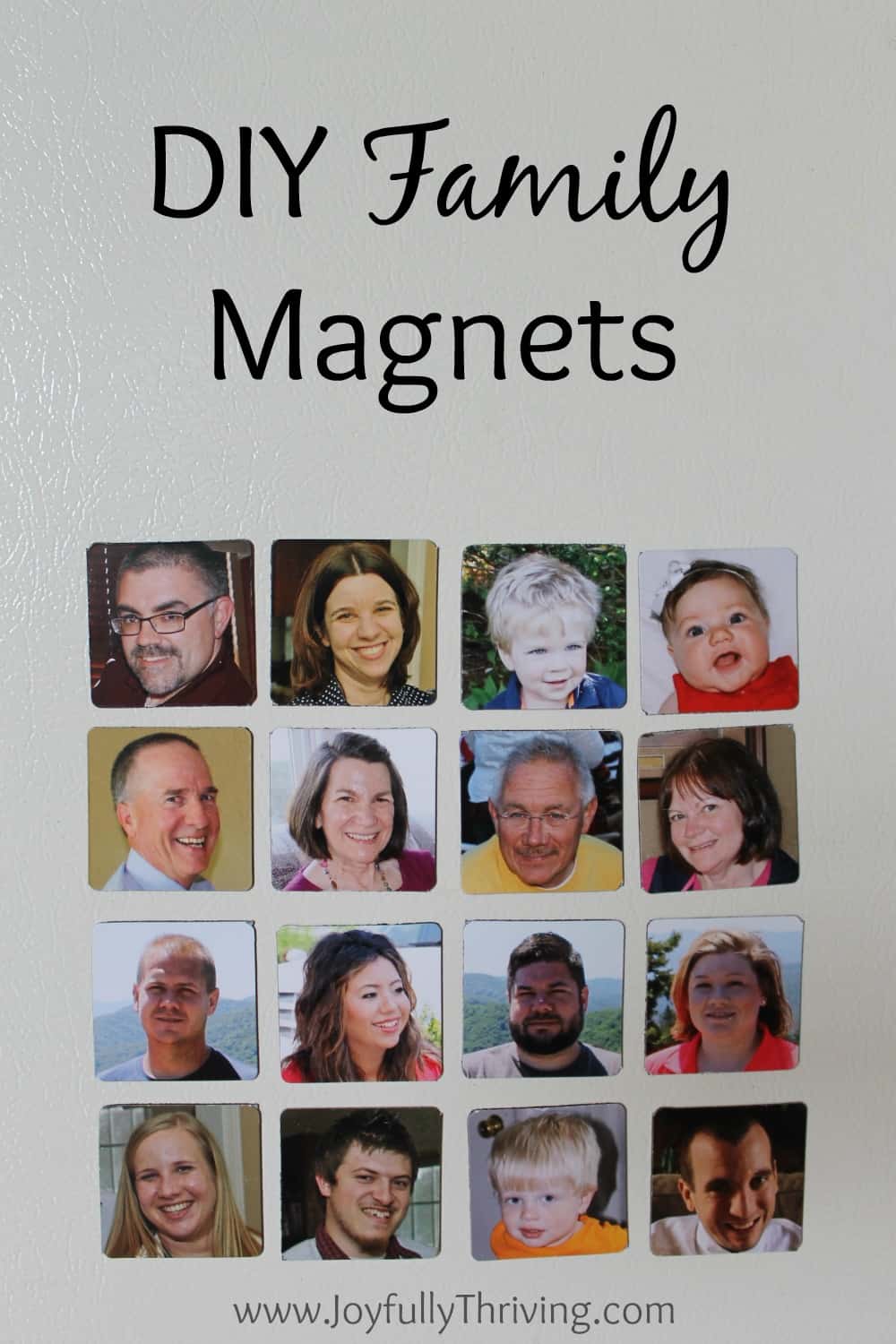 I absolutely LOVE this idea of making family magnets! What a great idea for preschoolers to help them learn family names, especially if they live far away! 