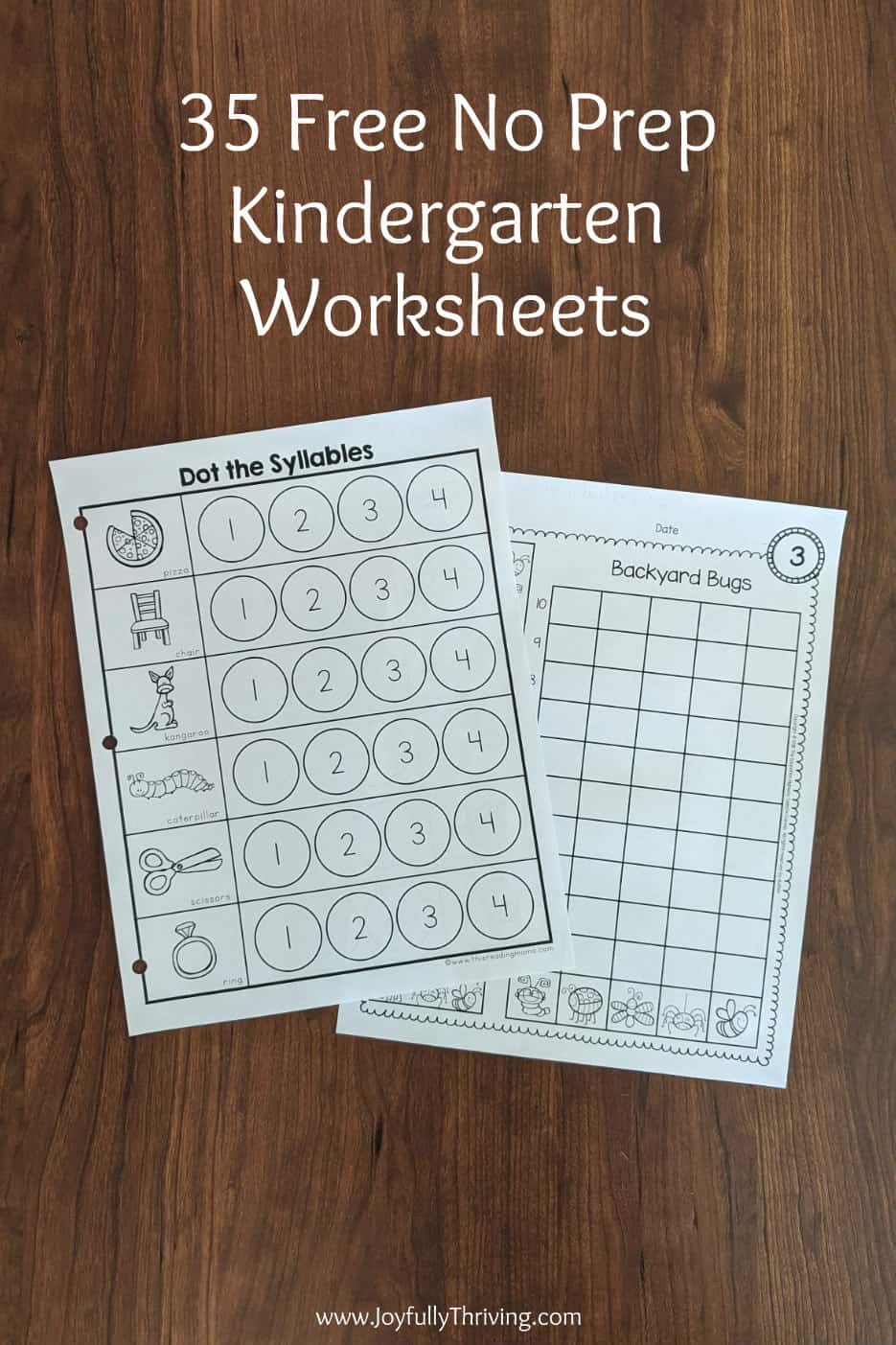 35 no prep free kindergarten worksheets activities