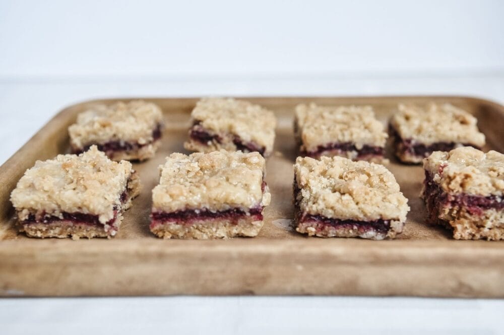 Cranberry Bars on a Baking Pan