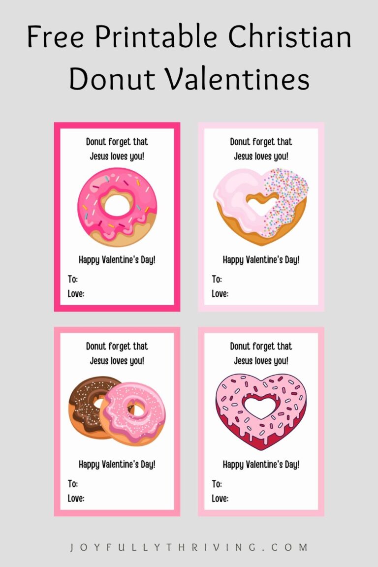 Free Printable Donut Christian Valentines for Kids
