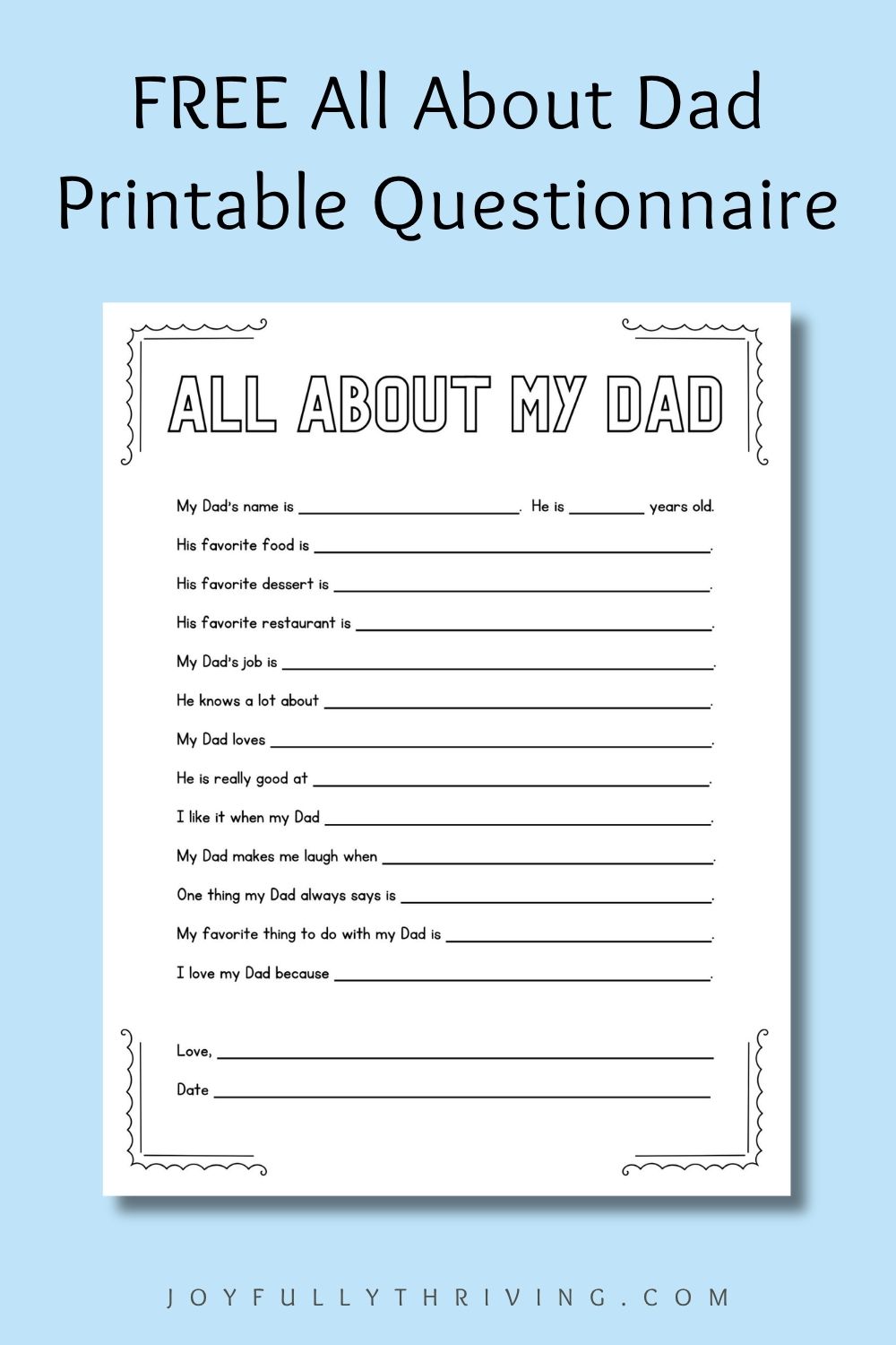 All About Dad Questions