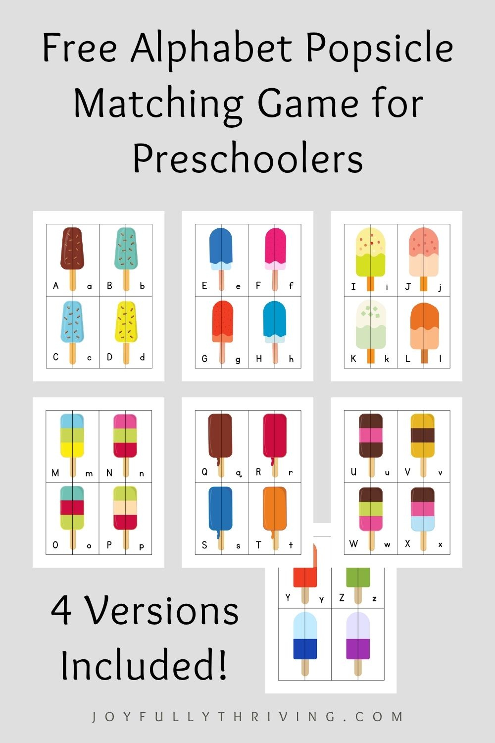 ABC Popsicle Matching Game