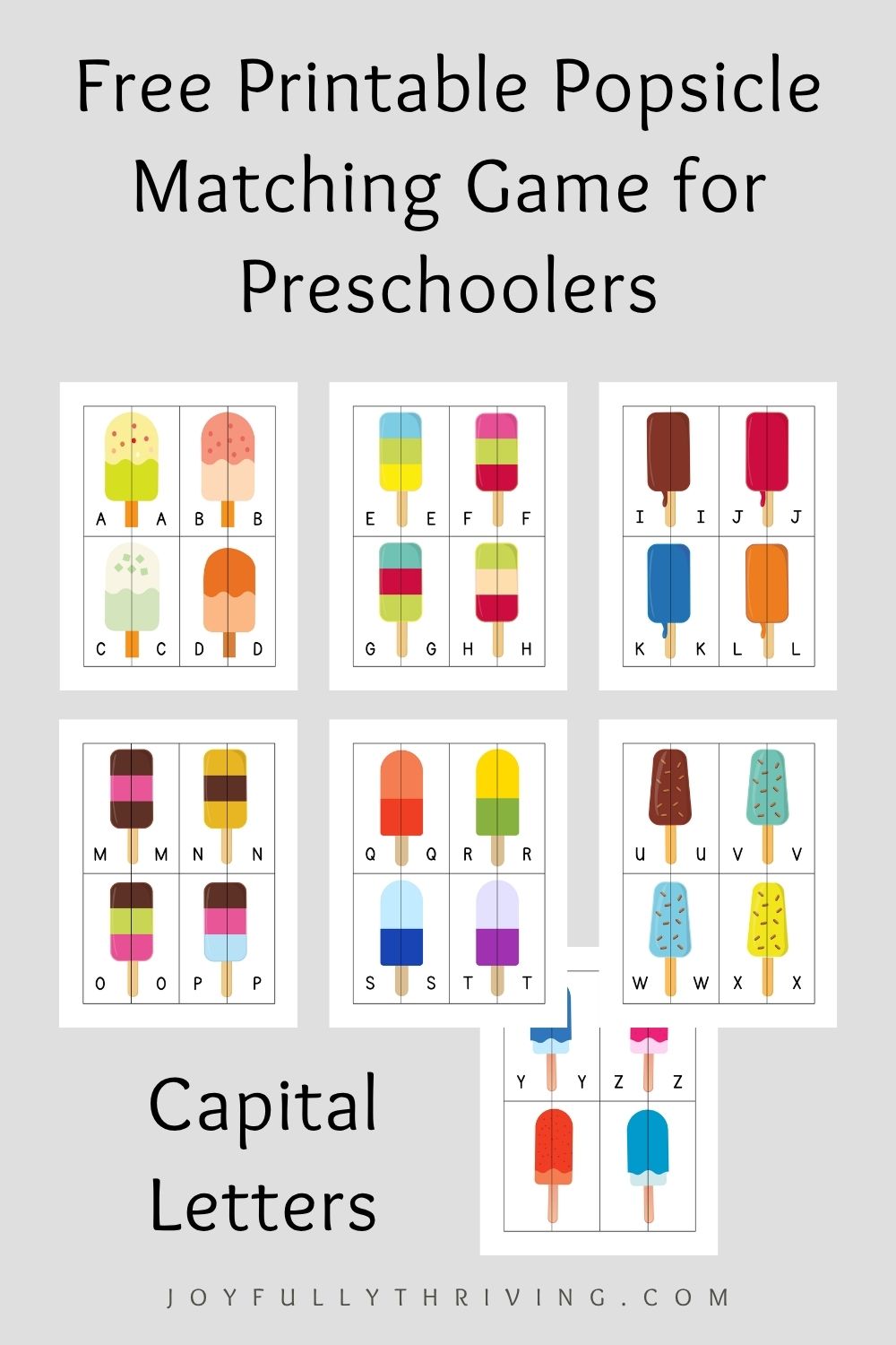 ABC Matching Popsicles for Preschool