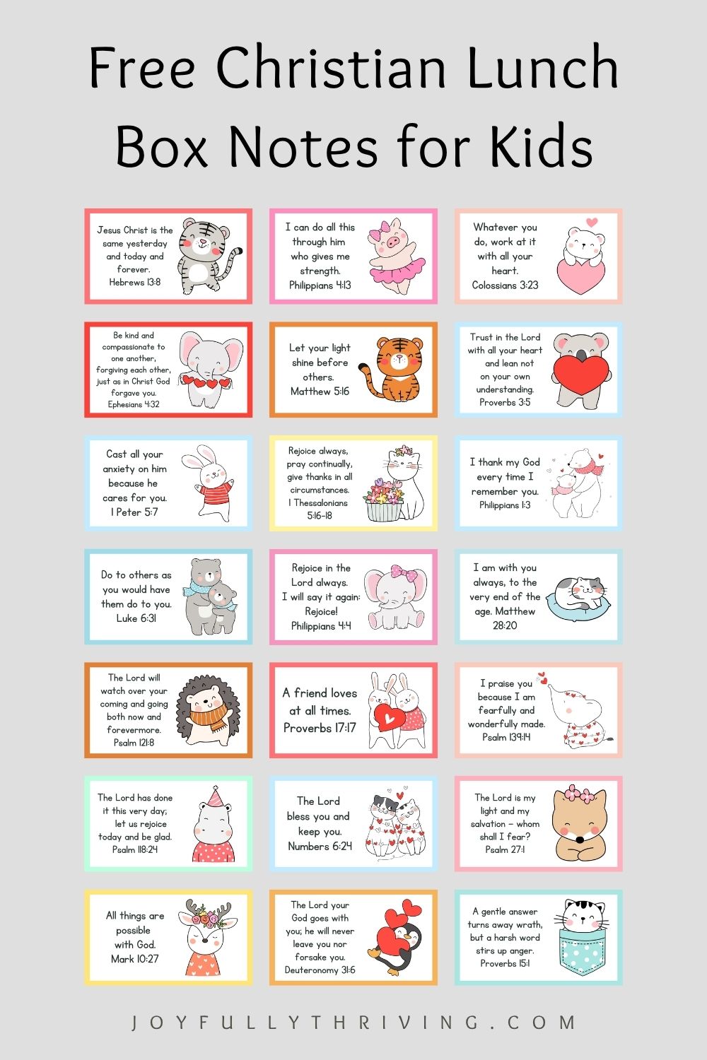 Christian Lunch Box Notes for Kids