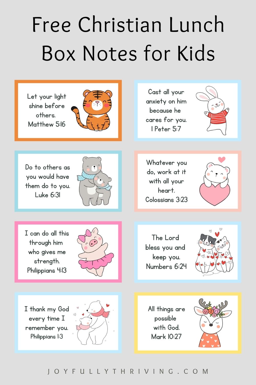 Christian Lunch Box Notes for Kids