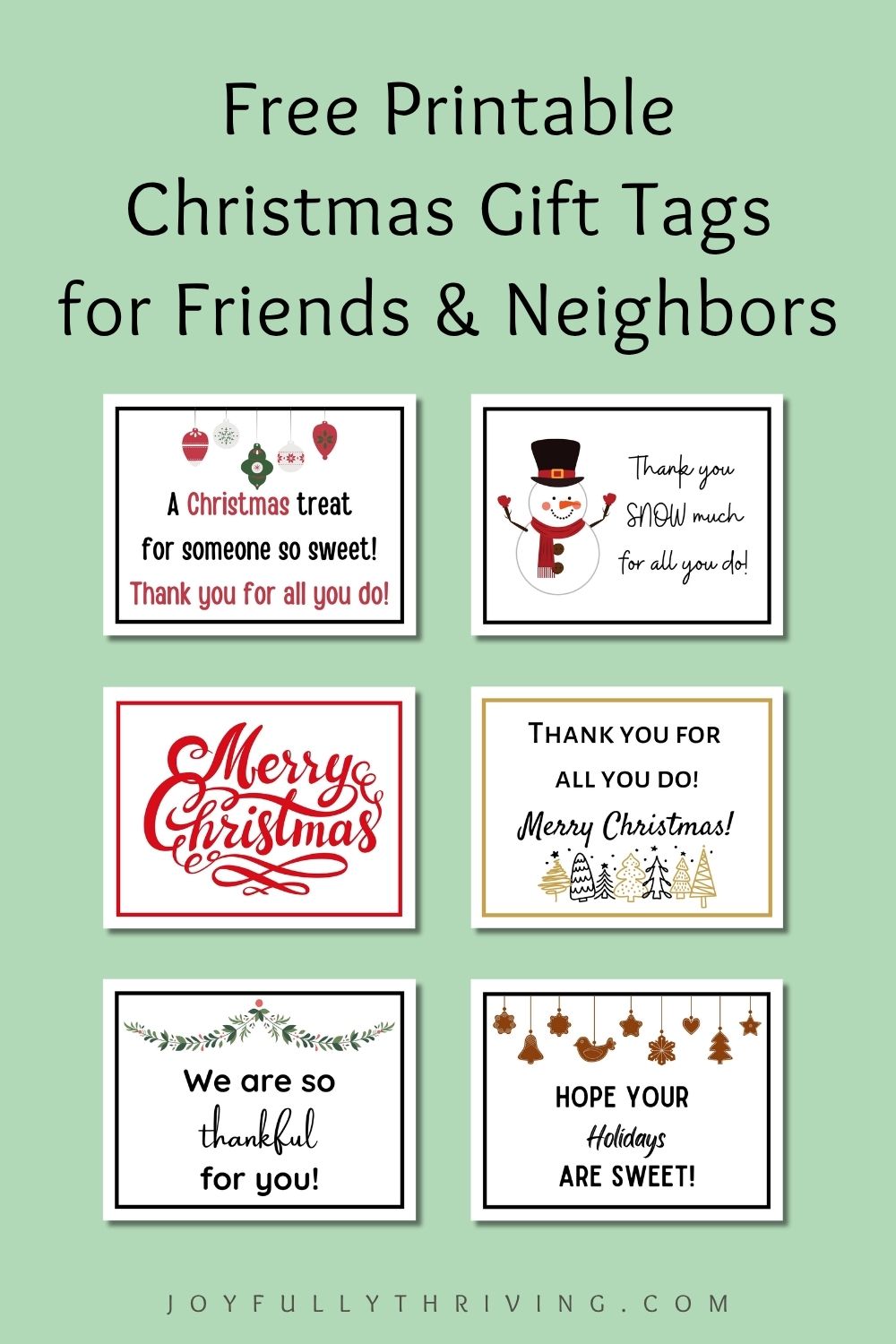 Christmas Gift Tags for Neighbors