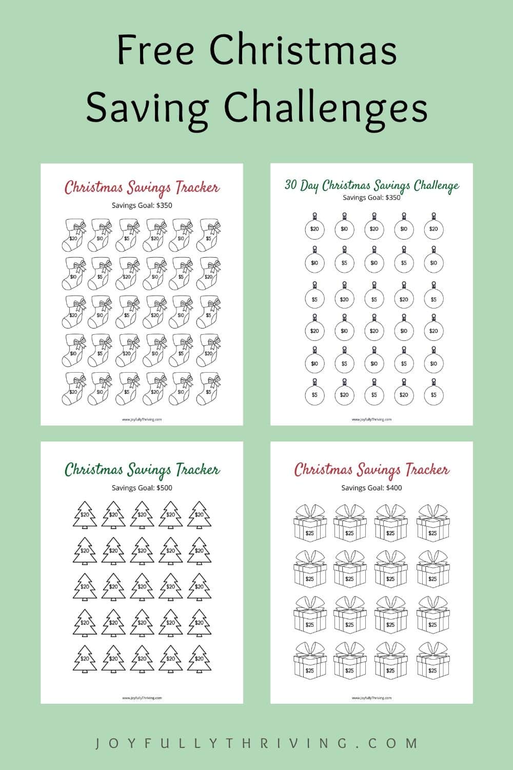 Christmas Saving Trackers