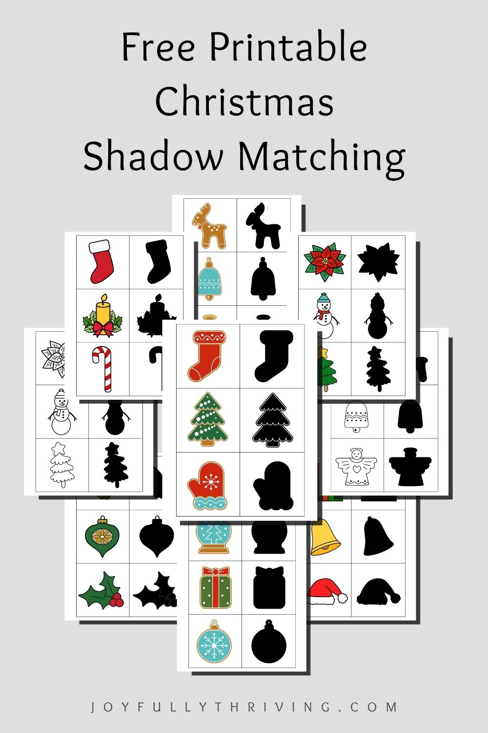 Printable Christmas Shadow Matching