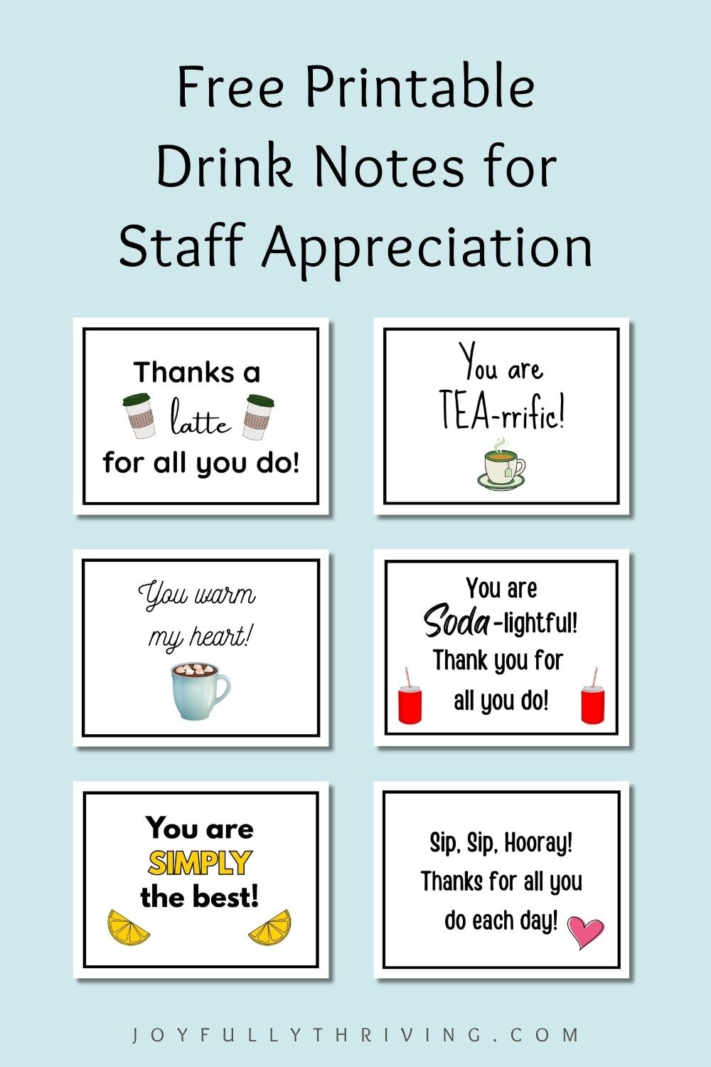 drink appreciation printables