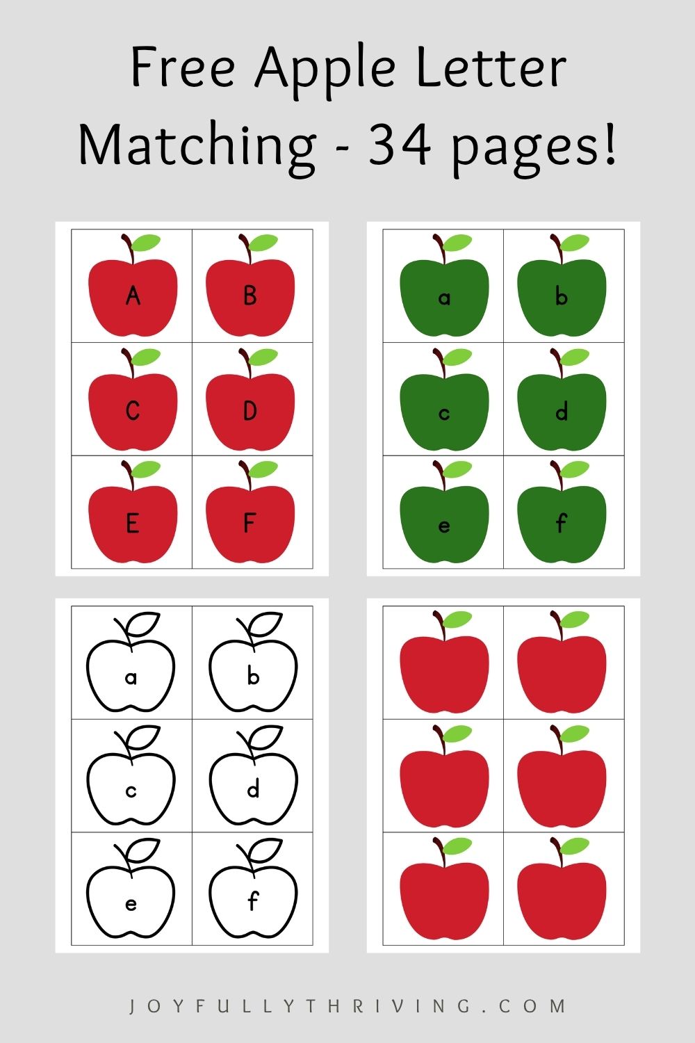 Apple Matching Printable for Preschool
