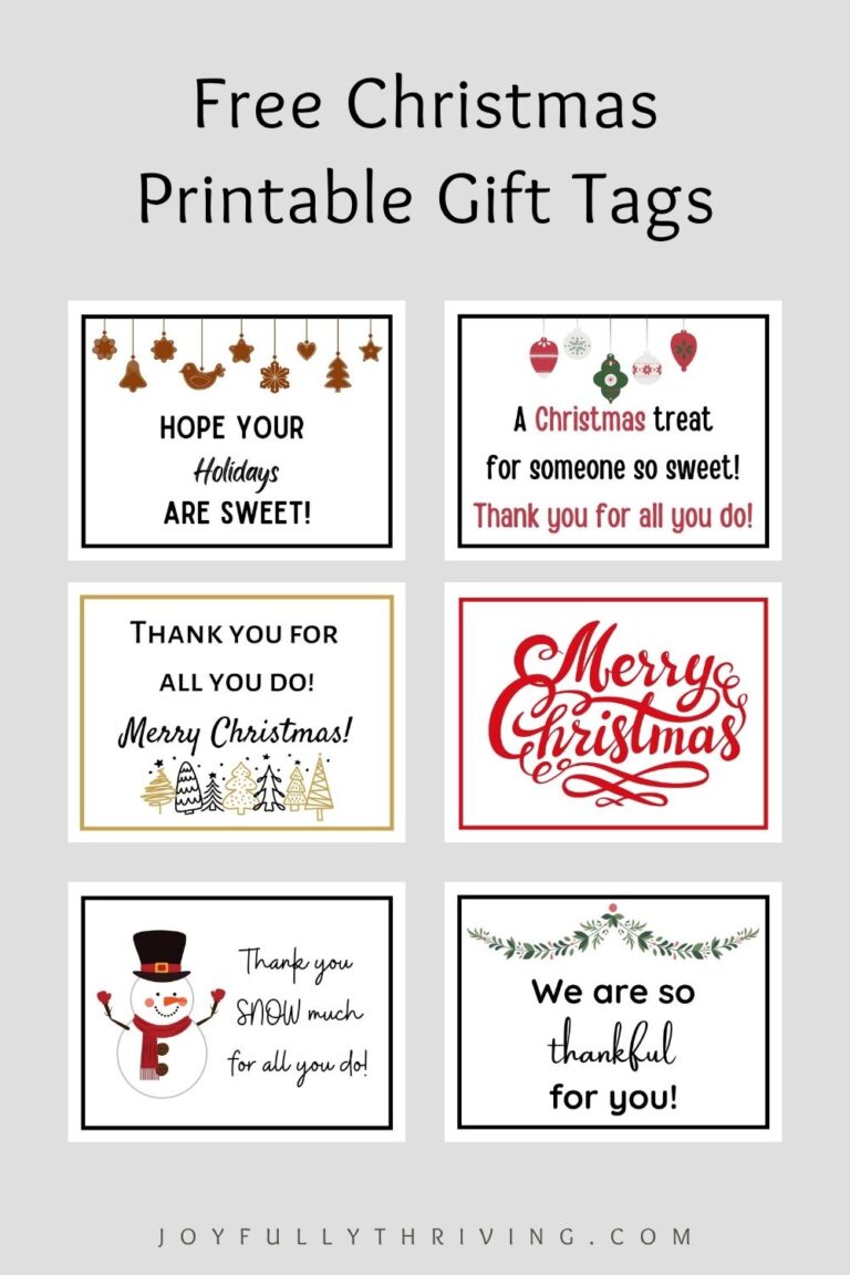 Free Printable Christmas Gift Tags for Teachers