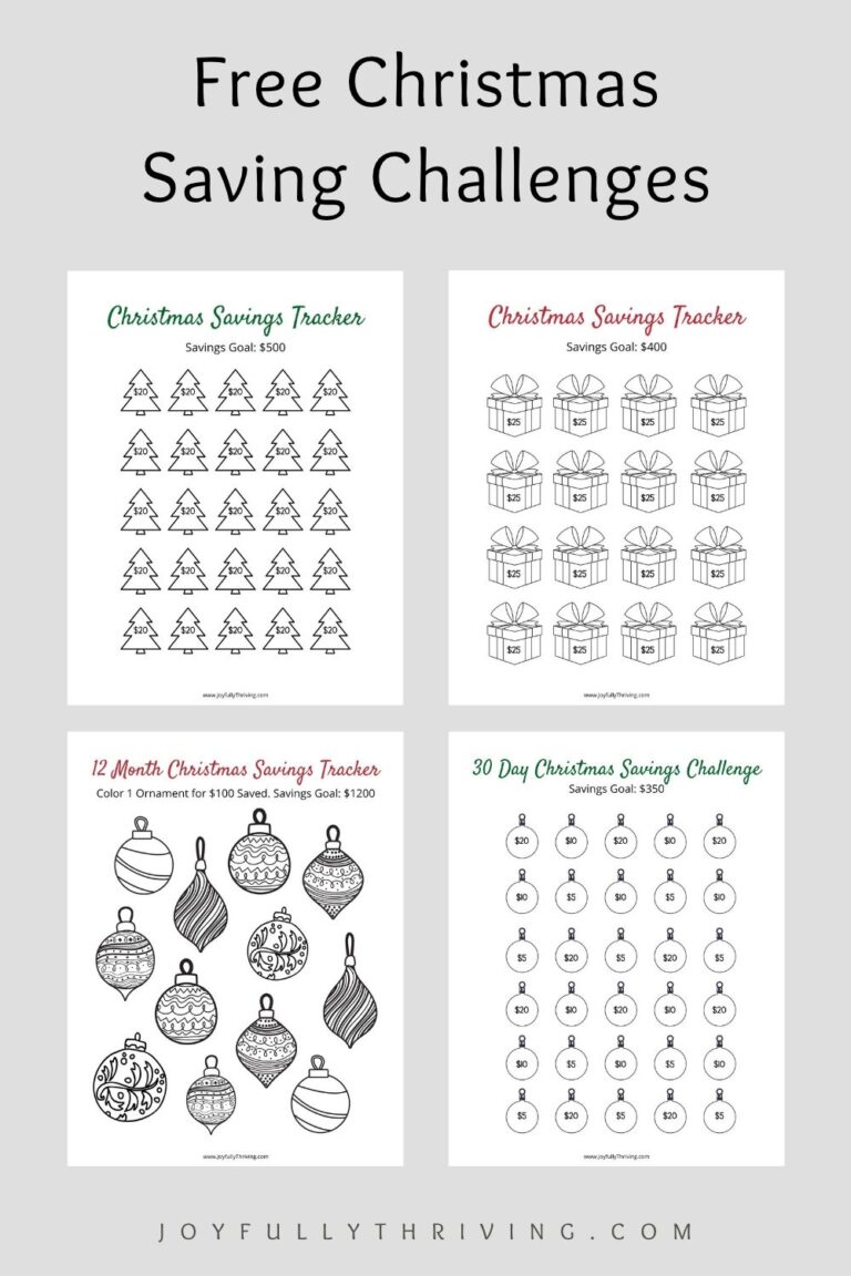 Free Christmas Savings Challenge Printables