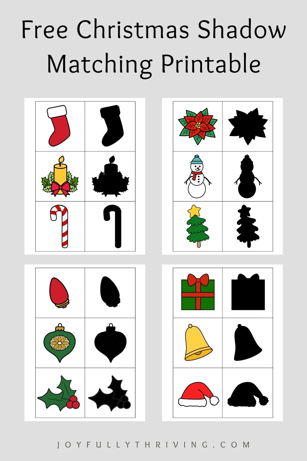 Christmas Shadow Matching Printable