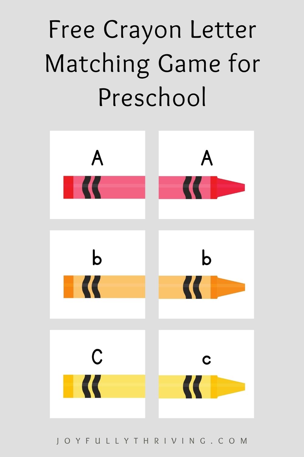 alphabet crayon matching center for preschool