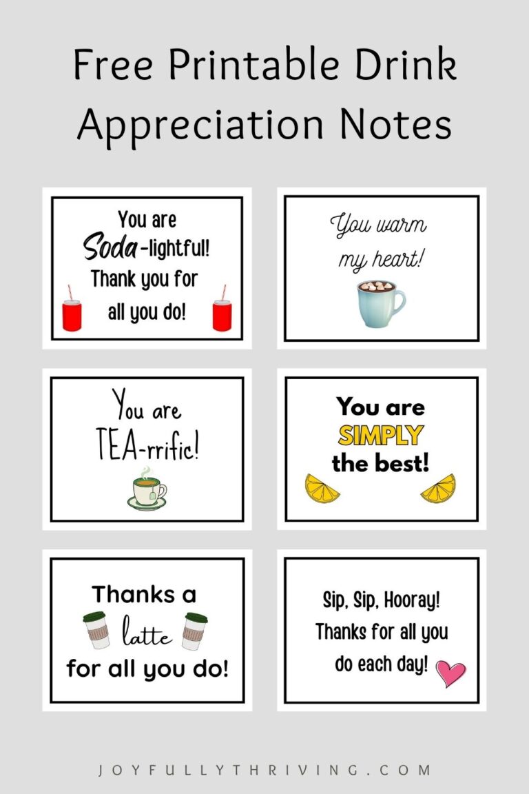 Free Printable Drink Appreciation Tags