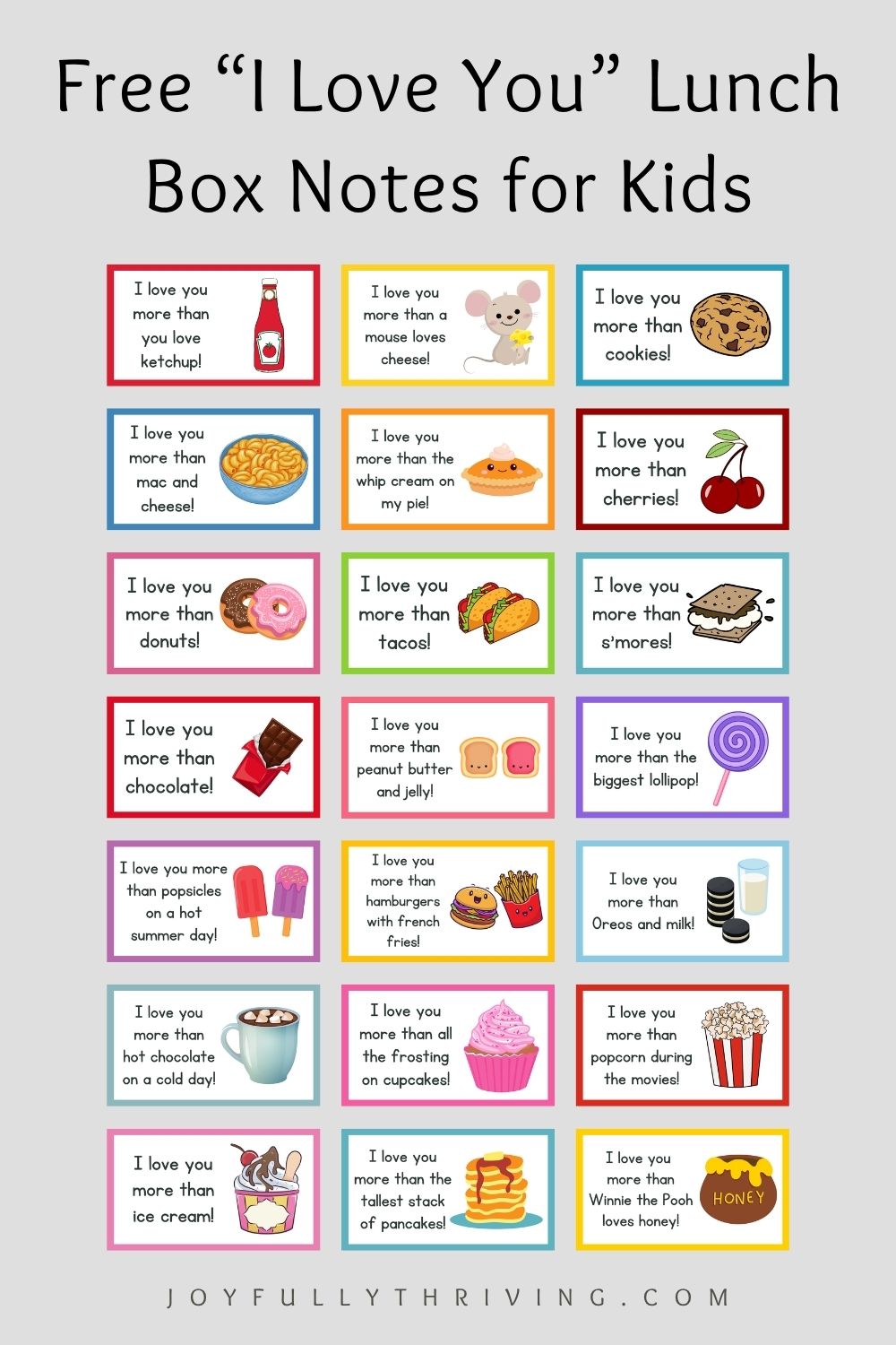 I Love You Lunch Box Notes Set