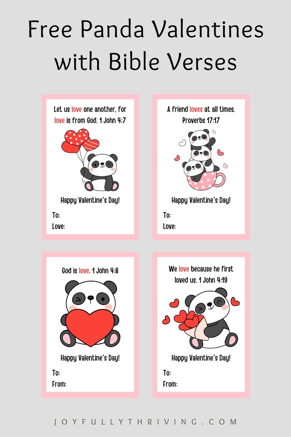 Panda Printable Valentines