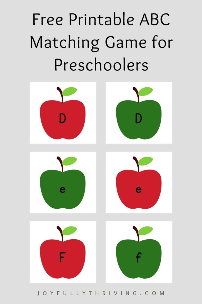 Free Printable Apple Letter Matching Game for Preschool