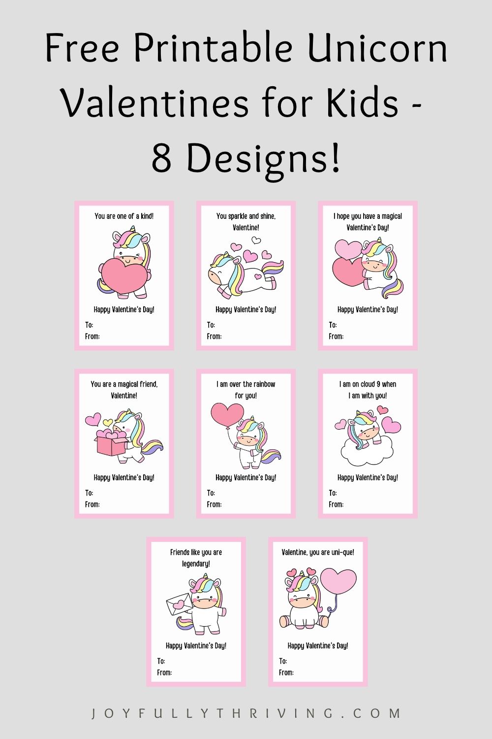 Unicorn Valentine Cards