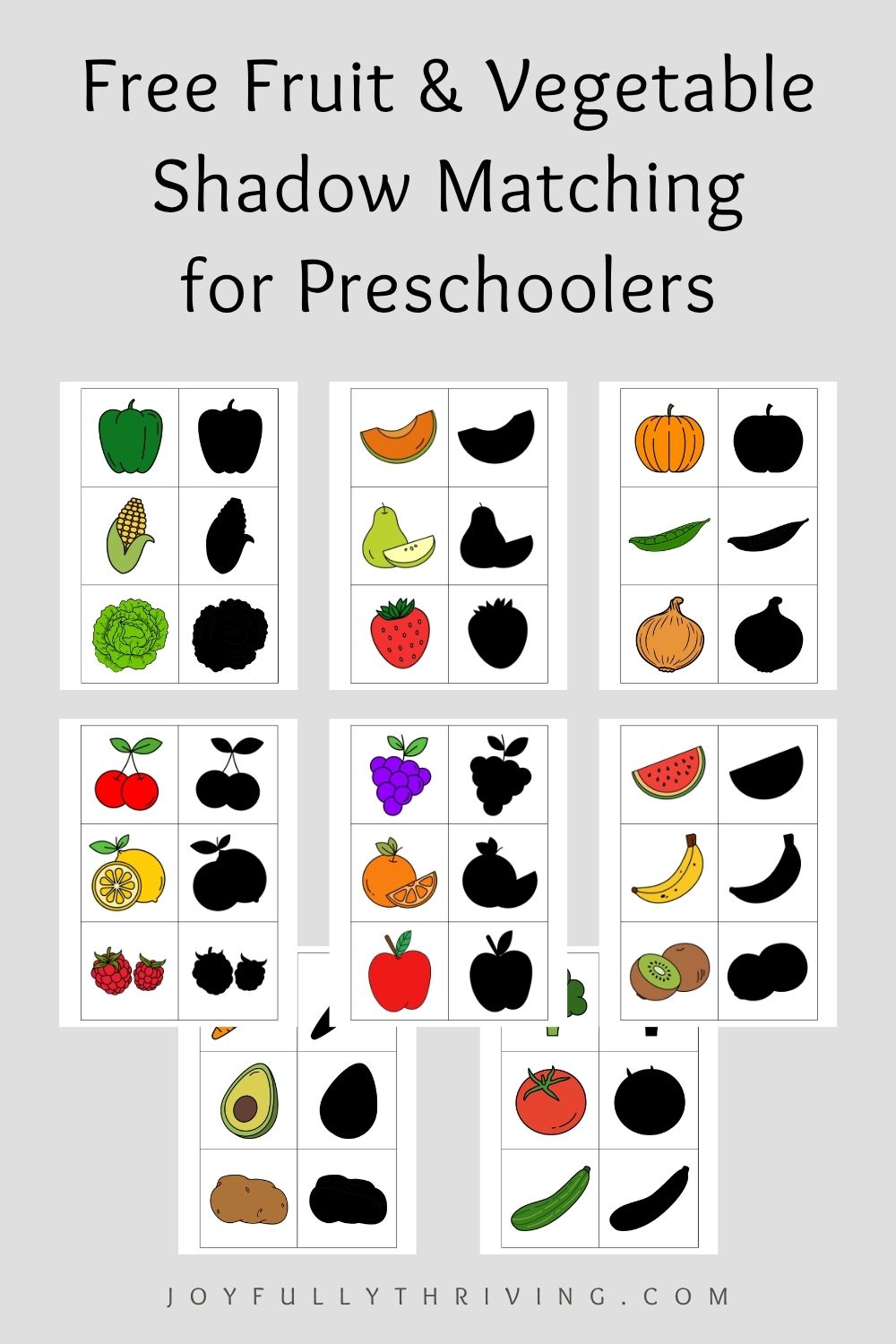 fruit and vegetable shadow matching