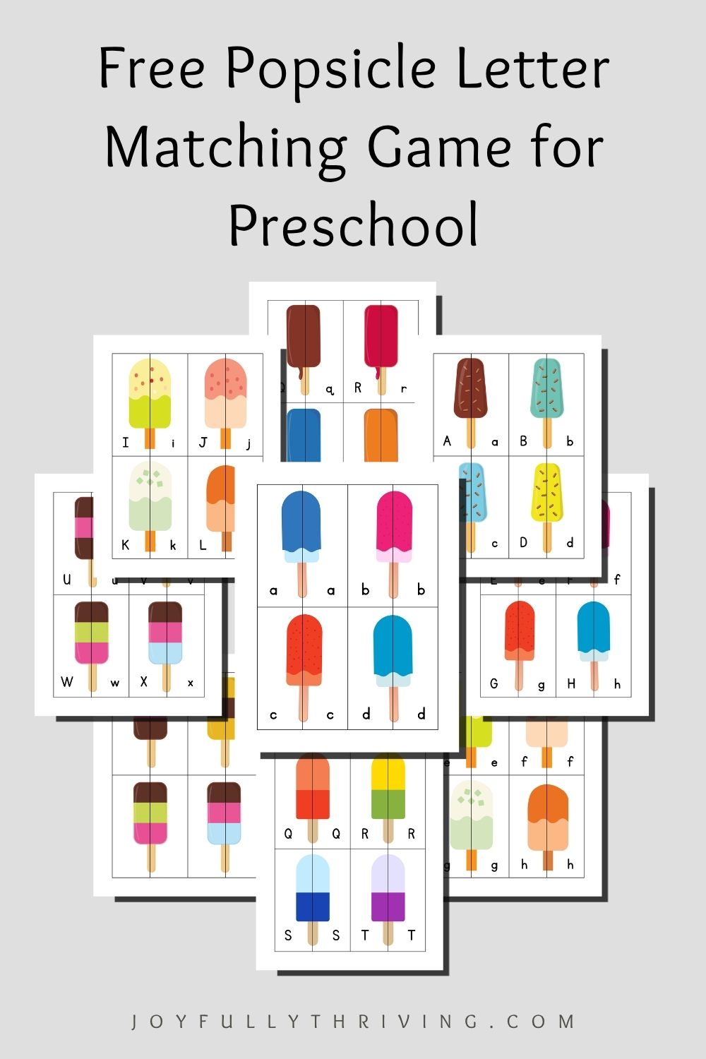 popsicle alphabet matching game for preschool