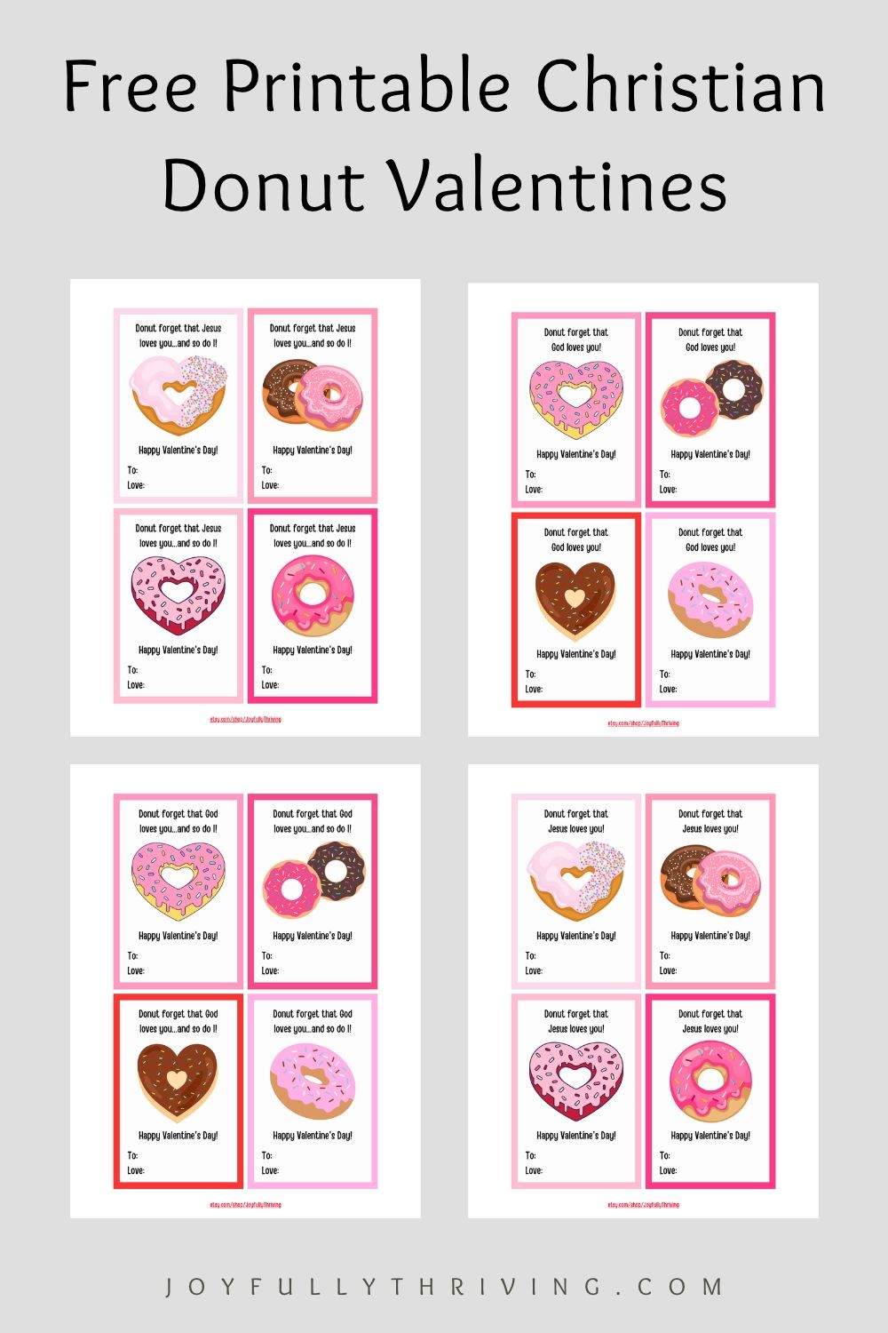 Printable Christian Donut Valentines