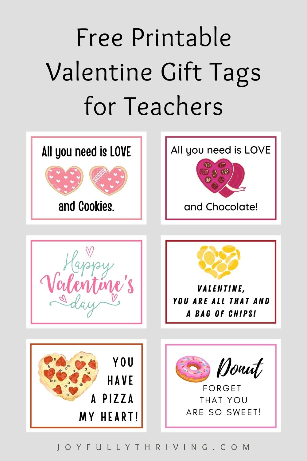 Valentine Gift Tags for Teachers